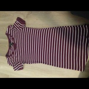 A striped long tight sun dress